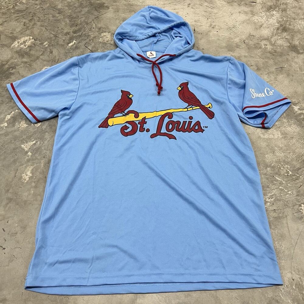 St. Louis Cardinals Logo Hoodie Shane Co. Practice S/S Pullover XL Blue/Red MLB